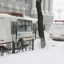 Автобусы в снегу