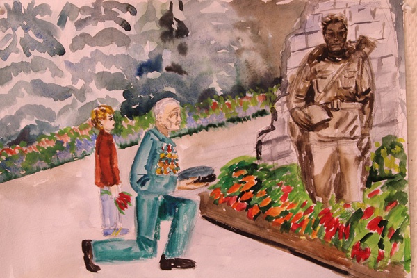 Ветеран у памятника