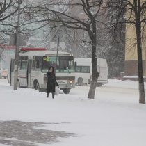 Автобус в снегопад